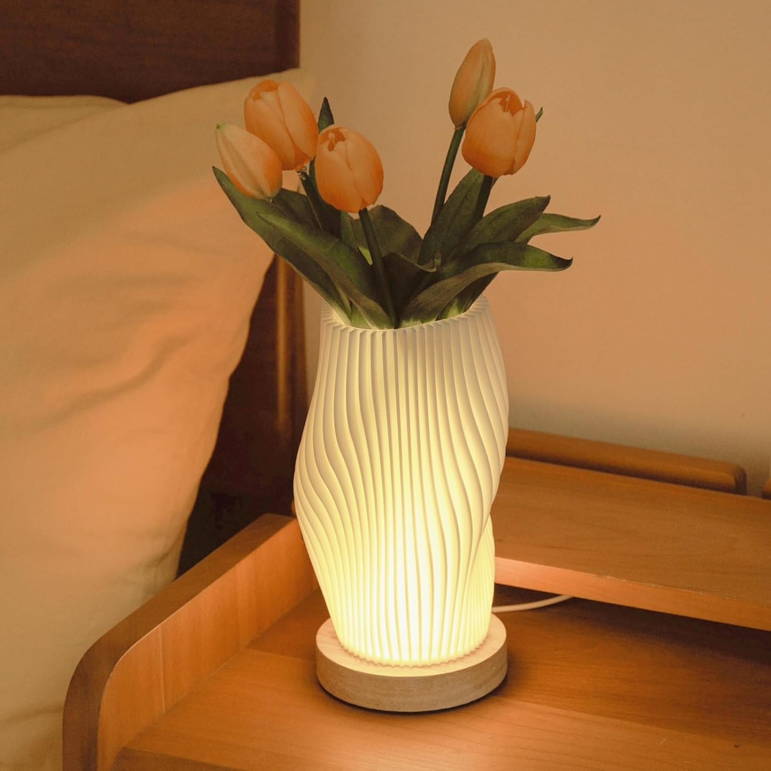 Vintage gestreifte Nachtlichtlampe