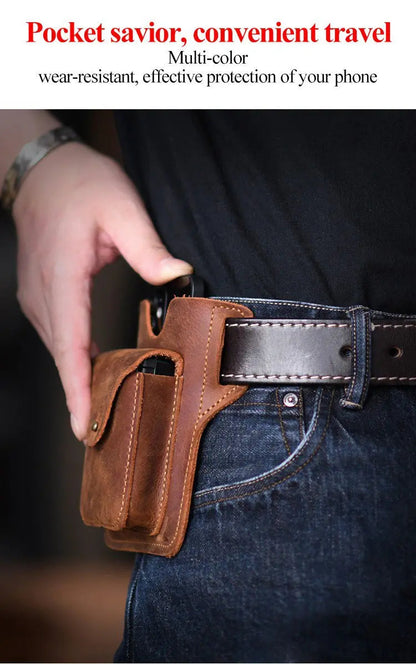 VersaBag™ | Multifunctional leather cell phone belt bag 