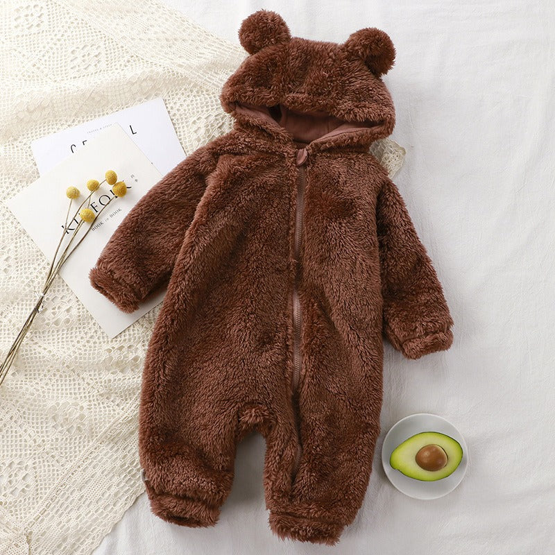 Lunoa™ - Baby Kapuzenstrampler mit Bärenohren, flauschig