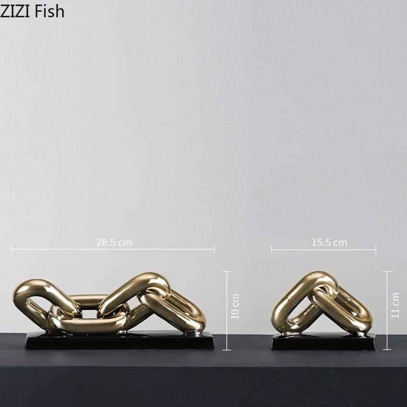 Moderne minimalistische Metallkettendekoration zum Aufhängen an der Wand