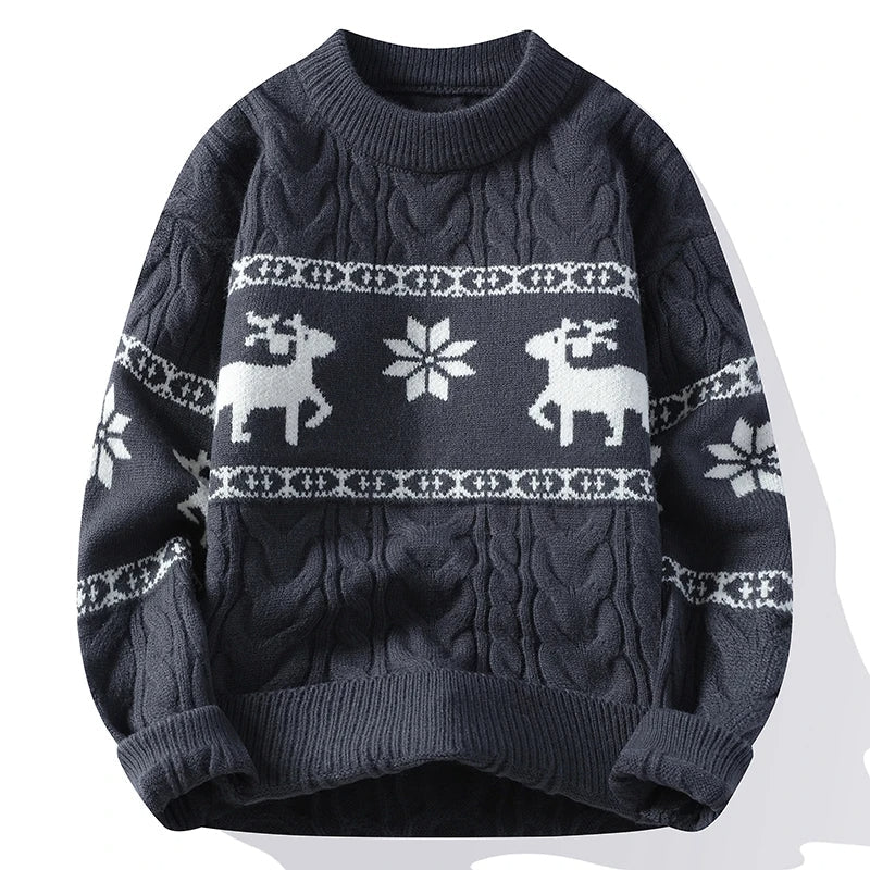 HarajukuSanta™ – Korean Harajuku Christmas Sweater with Deer Pattern