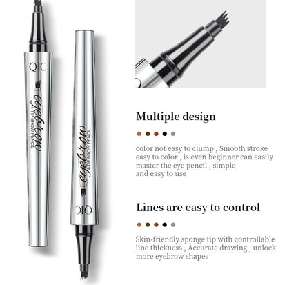 BrowFork™ – 3D Waterproof Eyebrow Pencil with 4-Prong Tip