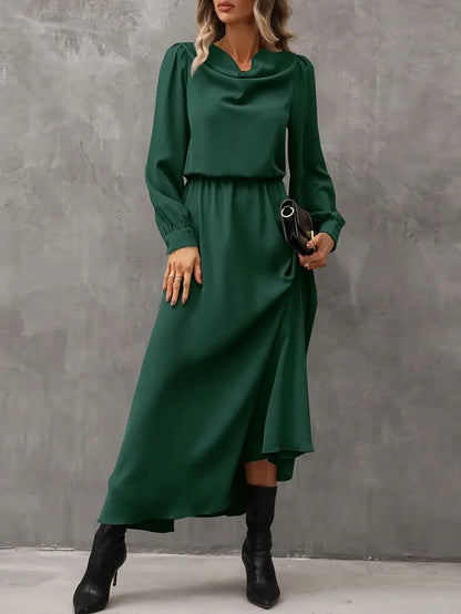 Elyn™ | Refined A-line dress with lantern sleeves
