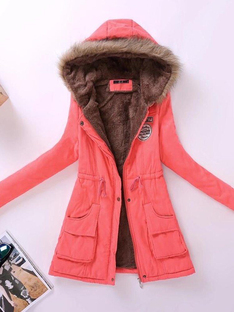 50% off | Darlene™ Women's Fleece Jacket with Faux Fur Hood and Drawstring