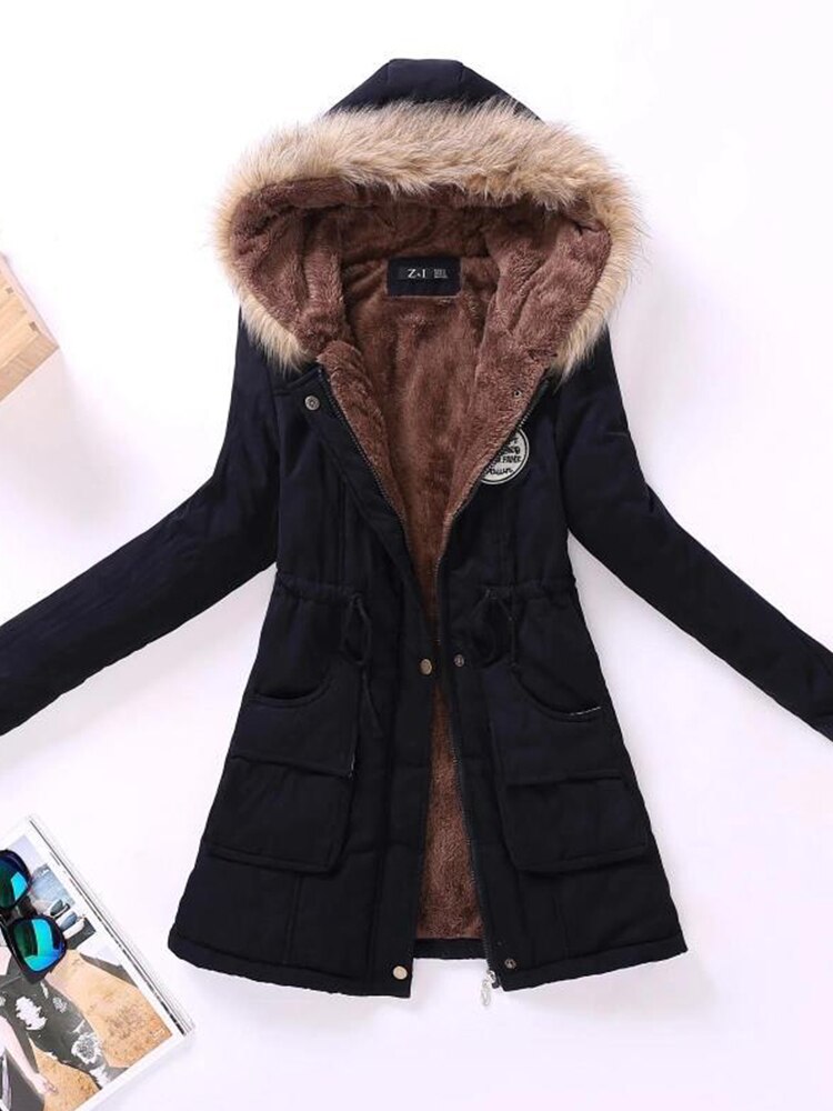 50% off | Darlene™ Women's Fleece Jacket with Faux Fur Hood and Drawstring