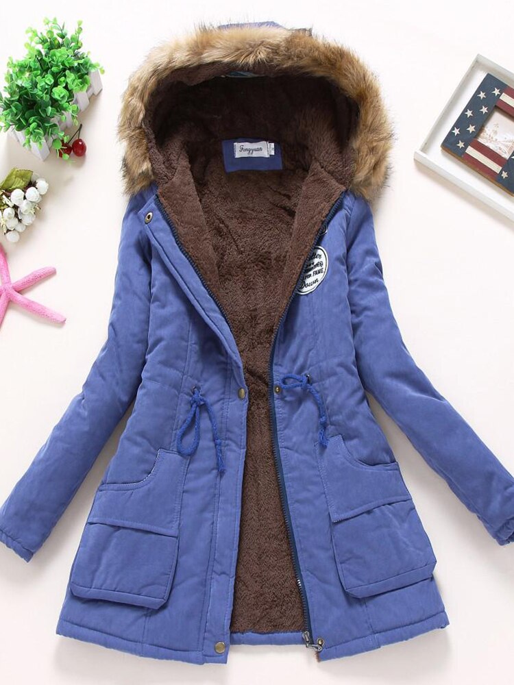 50% off | Darlene™ Women's Fleece Jacket with Faux Fur Hood and Drawstring