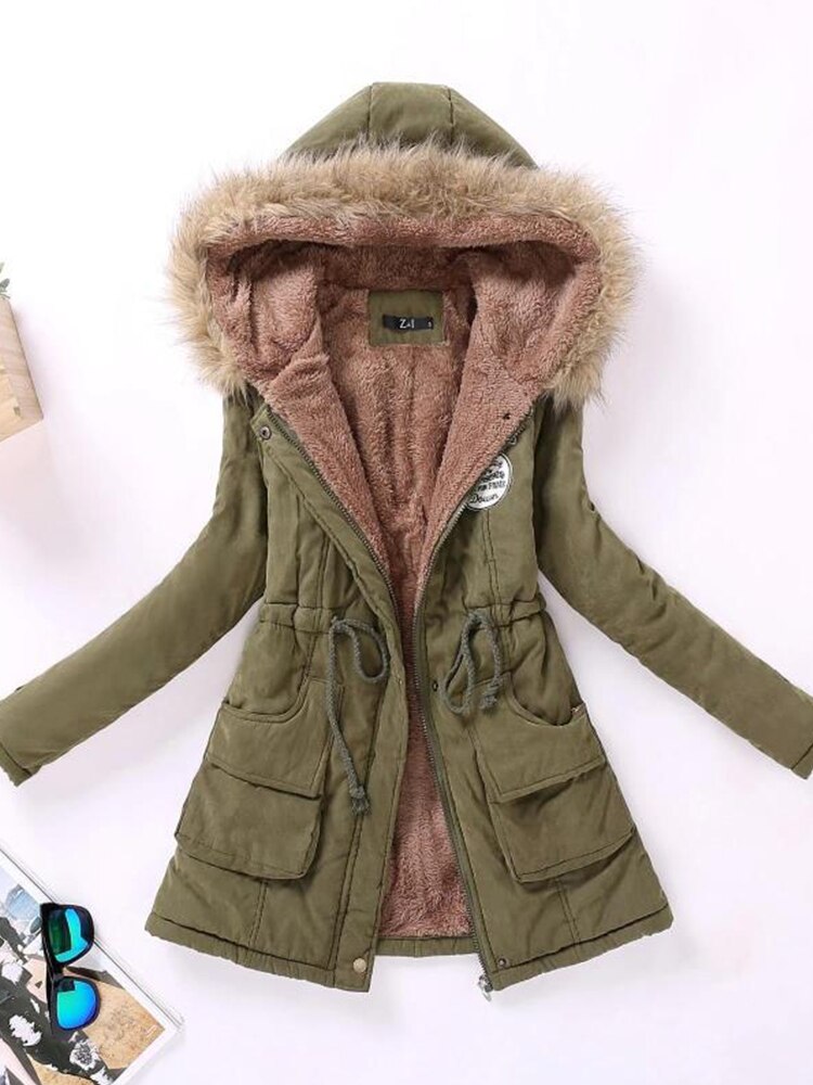 50% off | Darlene™ Women's Fleece Jacket with Faux Fur Hood and Drawstring