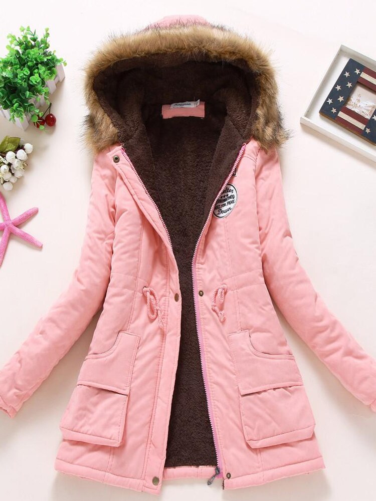 50% off | Darlene™ Women's Fleece Jacket with Faux Fur Hood and Drawstring