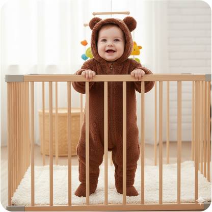 Lunoa™ - Baby Kapuzenstrampler mit Bärenohren, flauschig