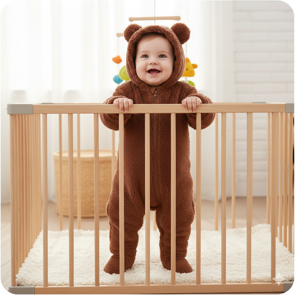 Lunoa™ - Baby Kapuzenstrampler mit Bärenohren, flauschig