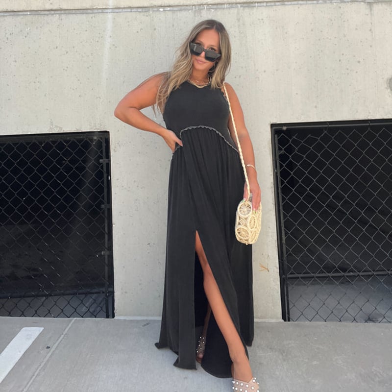 NovaStyle™ | Slit Casual Simple Loose Maxi Long Dress 