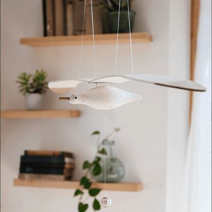 CoastalCrafts™ | Handcrafted Wooden Seagull Hanging Ornament 