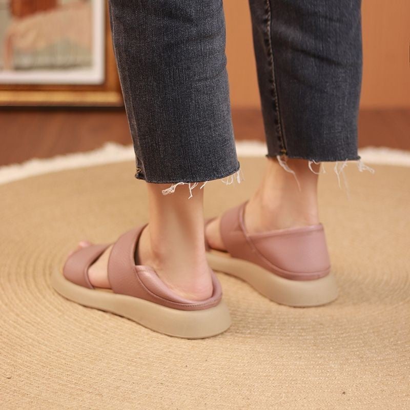 SoleVera™ | Genuine leather sandals with a thick sole