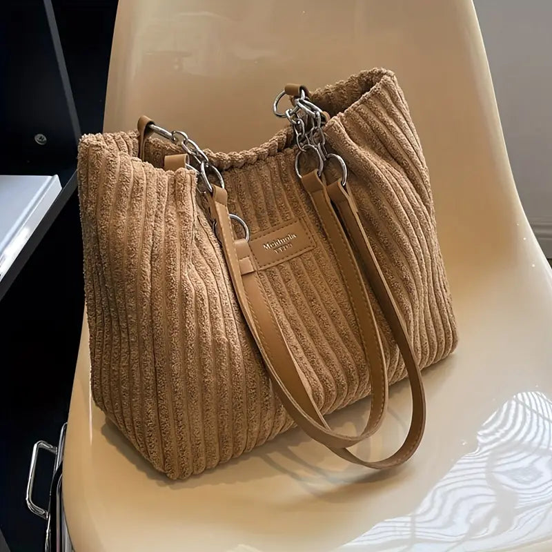 Yara™ | Sophisticated bag made of ribbed velour fabric