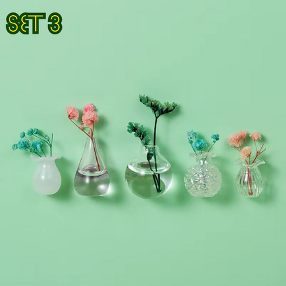 Set aus 5 Mini-Magnetblumenvasen für moderne Wohnkultur