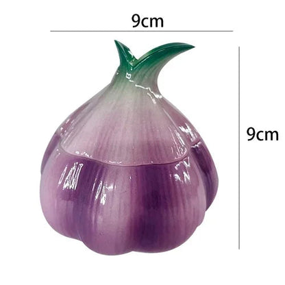 Keramik-Knoblauch-Aufbewahrungstopf mit Bambusdeckel
