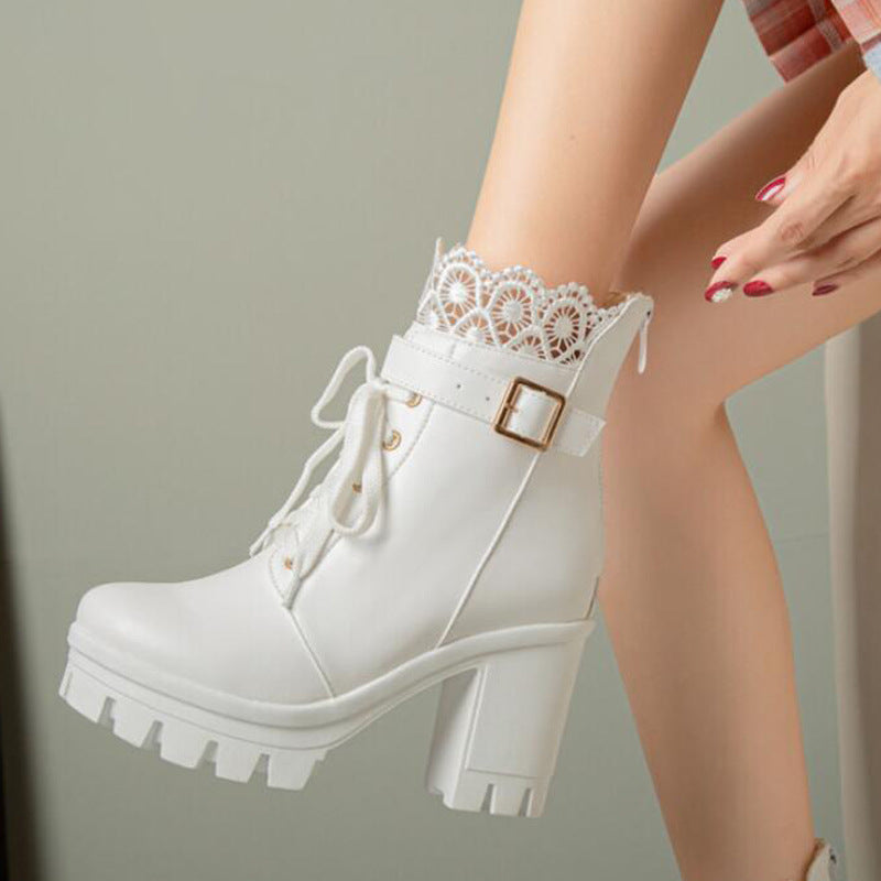 Cozenia™ | Fashionable lace-up boots with a stable heel