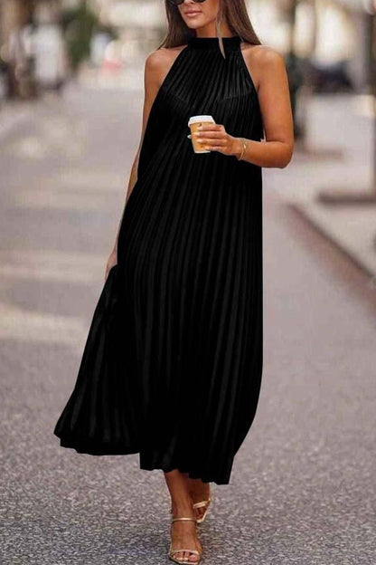 Aurelisse™ | Pleated loose A-line midi dress