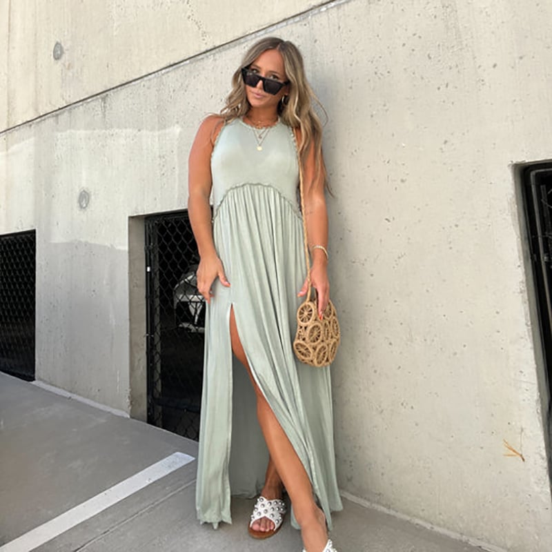 NovaStyle™ | Slit Casual Simple Loose Maxi Long Dress 