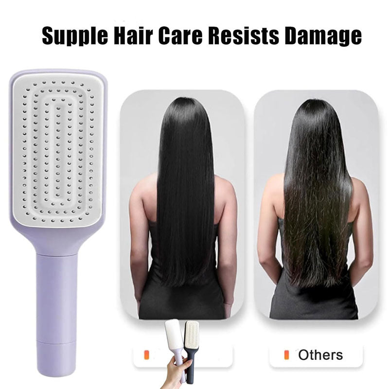 4-in-1 Selbstreinigende Antistatische Haarbürste und Kopfhautmassagegerät