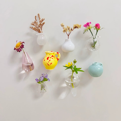 Set aus 5 Mini-Magnetblumenvasen für moderne Wohnkultur