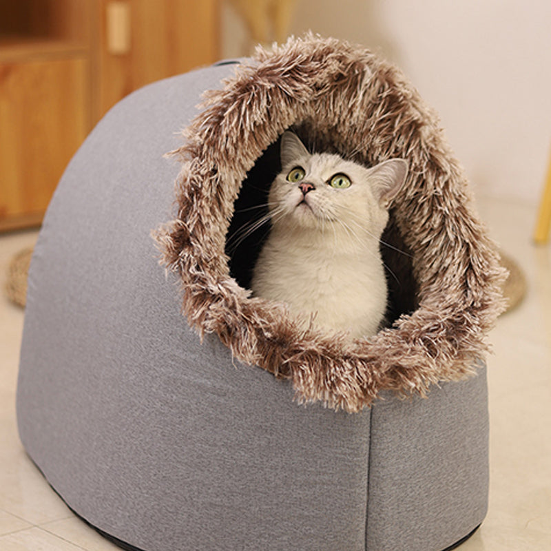 Gemütliches Winter-Höhlenbett für kleine Hunde und Katzen
