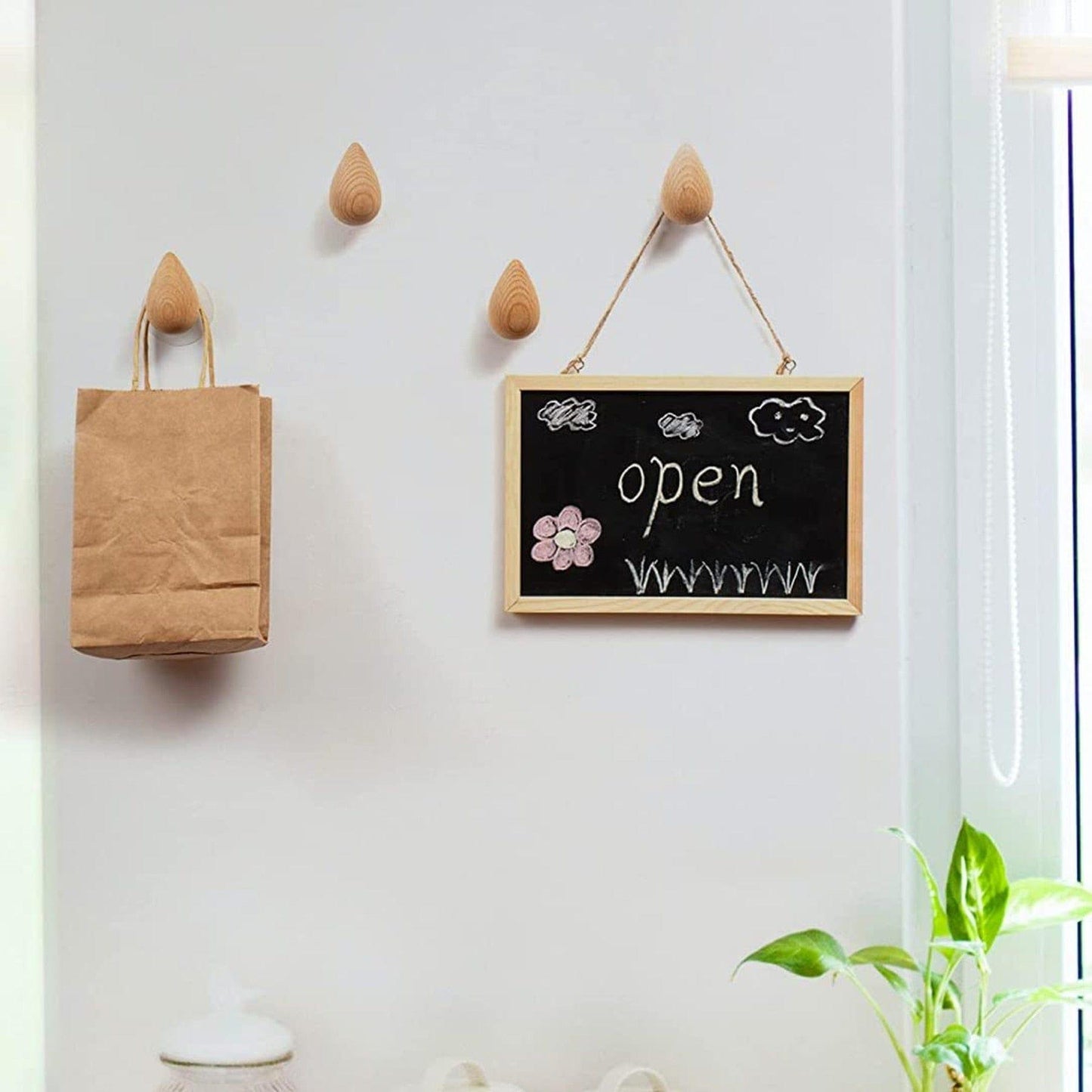 Rustikaler minimalistischer tauförmiger Wandhaken-Organizer für den Eingangsbereich