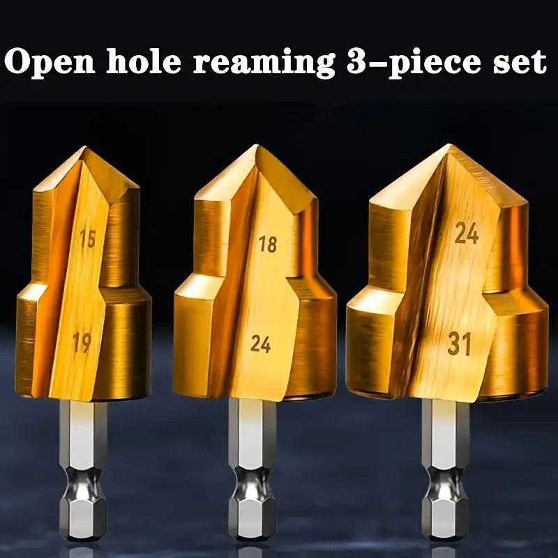 50% Korting | MaxHole™ - Rohranschluss-Entgrater Bohrer Set [3 Stahlstücke]