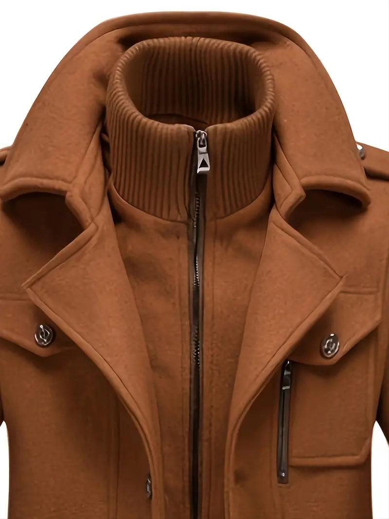 NordWool™ - Herrenmantel mit doppeltem Kragen aus Wolle