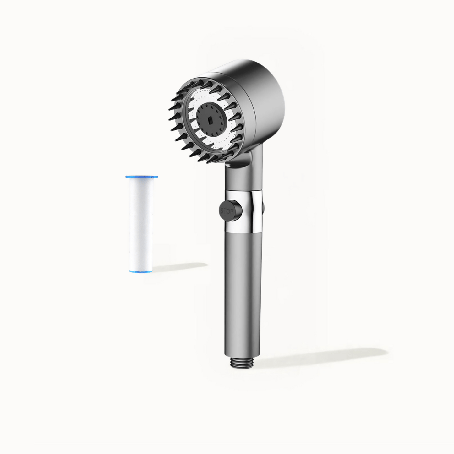 Intelligent shower head with integrated water filter system