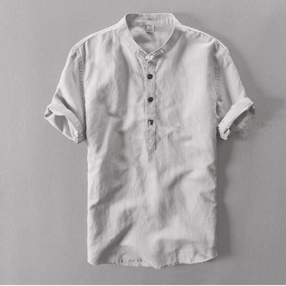 Merrick™ | Men's Henley Collar Cotton Button-Detail T-Shirt 