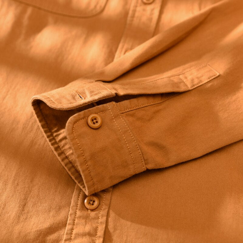Malcolm™ – Men's long-sleeved shirt made of 100% cotton with chest pockets 