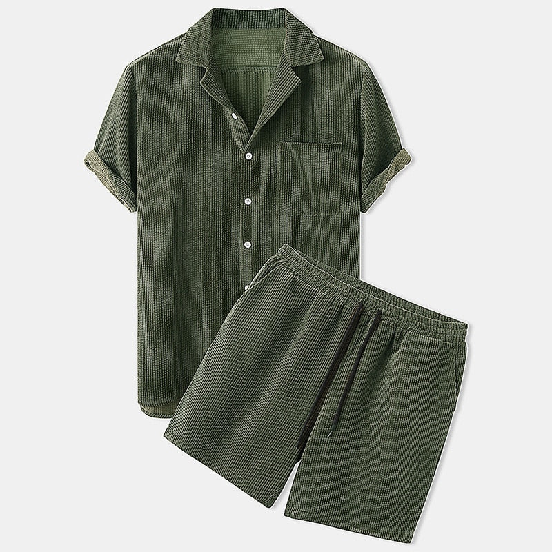 Magnus™ – Men's Summer Set with Short Sleeve Shirt &amp; Shorts 