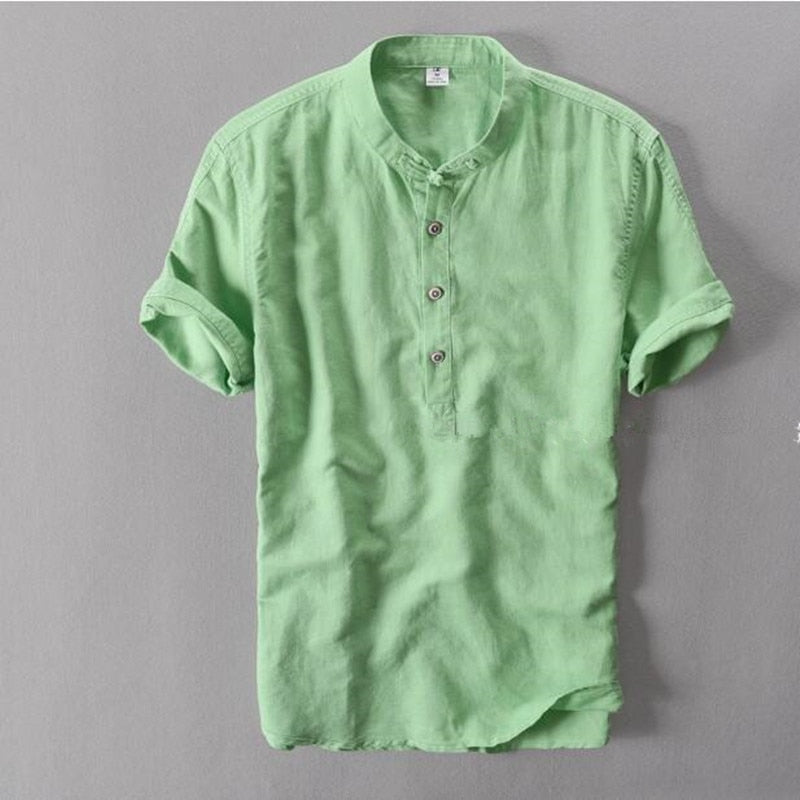 Merrick™ | Men's Henley Collar Cotton Button-Detail T-Shirt 