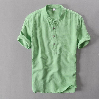 Merrick™ | Men's Henley Collar Cotton Button-Detail T-Shirt 