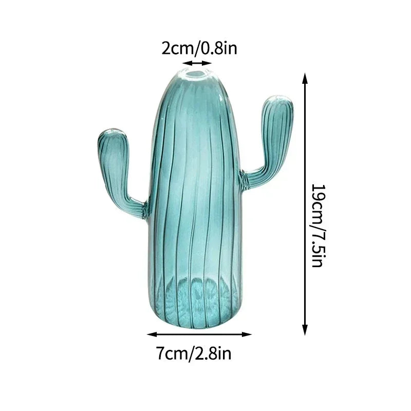 Fungglass™ | Cactus &amp; Mushroom Transparent Glass Vases