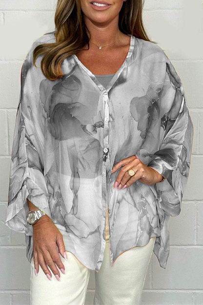 Elie Tahari™ | Silk-patterned chiffon blouse 