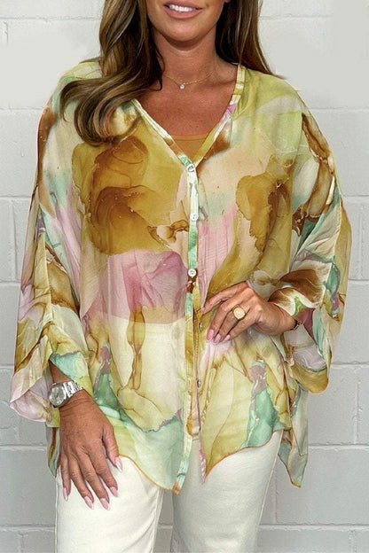 Elie Tahari™ | Silk-patterned chiffon blouse 
