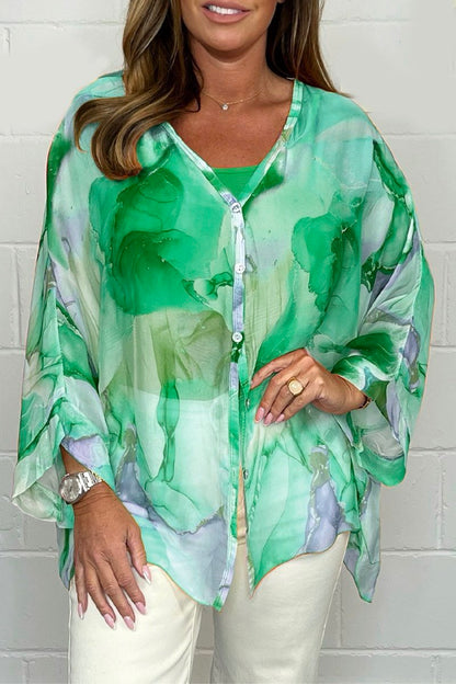 Elie Tahari™ | Silk-patterned chiffon blouse 