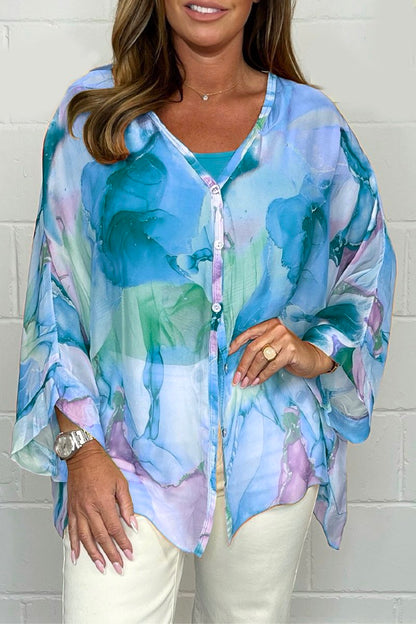 Elie Tahari™ | Silk-patterned chiffon blouse 