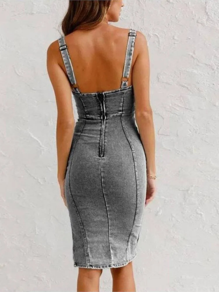 Mirabella™ | Denim dress with adjustable straps