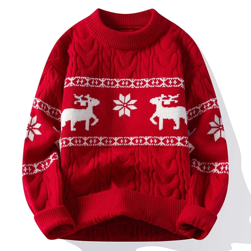 HarajukuSanta™ – Korean Harajuku Christmas Sweater with Deer Pattern