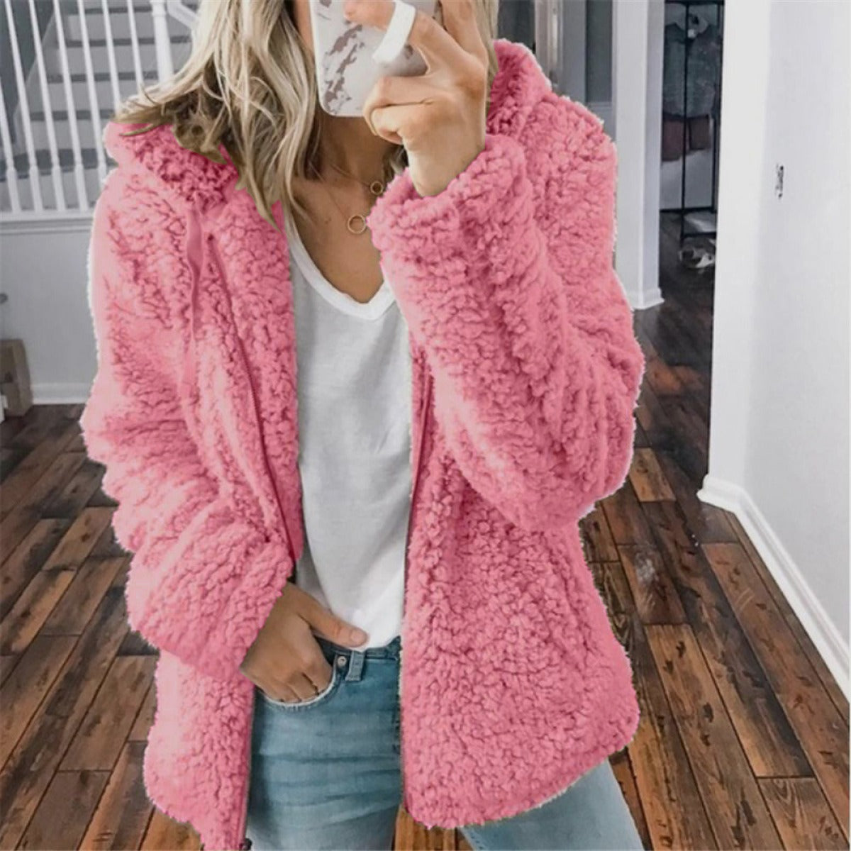 Celandine™ - Cozy teddy coat with hood