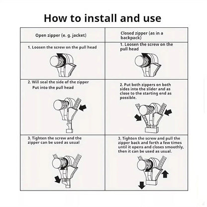 ZipFix™ – Removable and replaceable zipper puller – quick solution