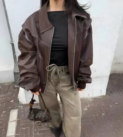 50% off | Karie™ Oversized Leather Jacket [Last Day Discount]