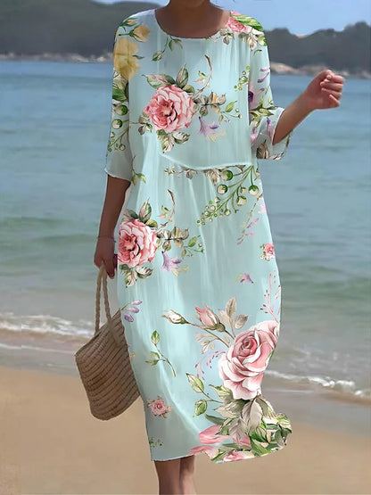 Josephine™ | Stylish maxi dress with floral pattern! 