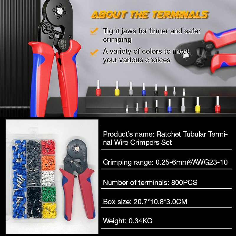 CrimpEase™ | Ratchet cutting and crimping pliers set for tubular cable lugs