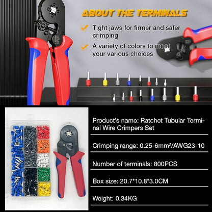 CrimpEase™ | Ratchet cutting and crimping pliers set for tubular cable lugs