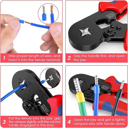 CrimpEase™ | Ratchet cutting and crimping pliers set for tubular cable lugs