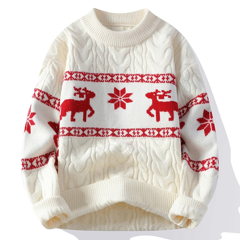 HarajukuSanta™ – Korean Harajuku Christmas Sweater with Deer Pattern
